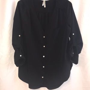 Black button down blouse